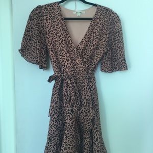 Pink leopard dress